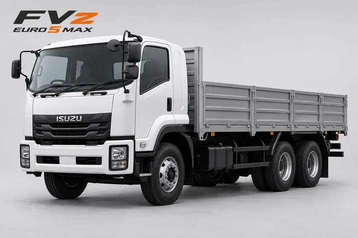 ภาพสร้างด้วย AI ของ Isuzu FVZ 10 ล้อ กระบะเหล็ก พร้อมข้อความ FVz EURO 5 MAX